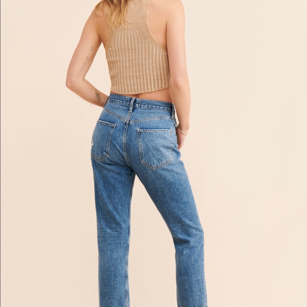 Riley Cropped Slim Straight Jeans
